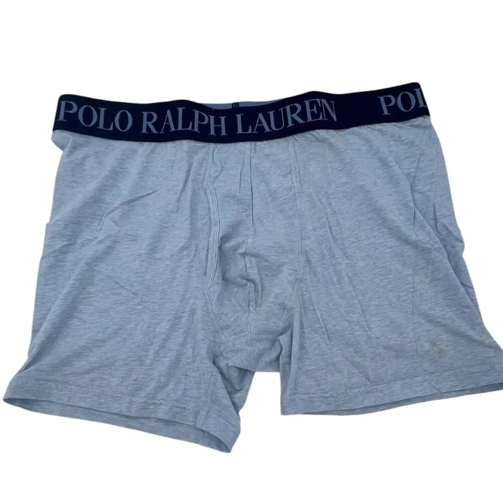 Polo Ralph Lauren Men's 4D-Flex Cotton Stretch Boxer Brief Heather Blue Size XL